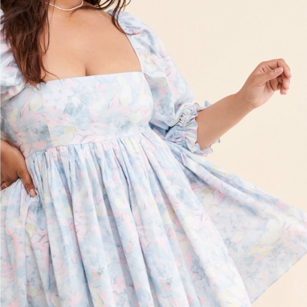 Selkie Pastel Floral Mini Dress - Picture 3 of 5